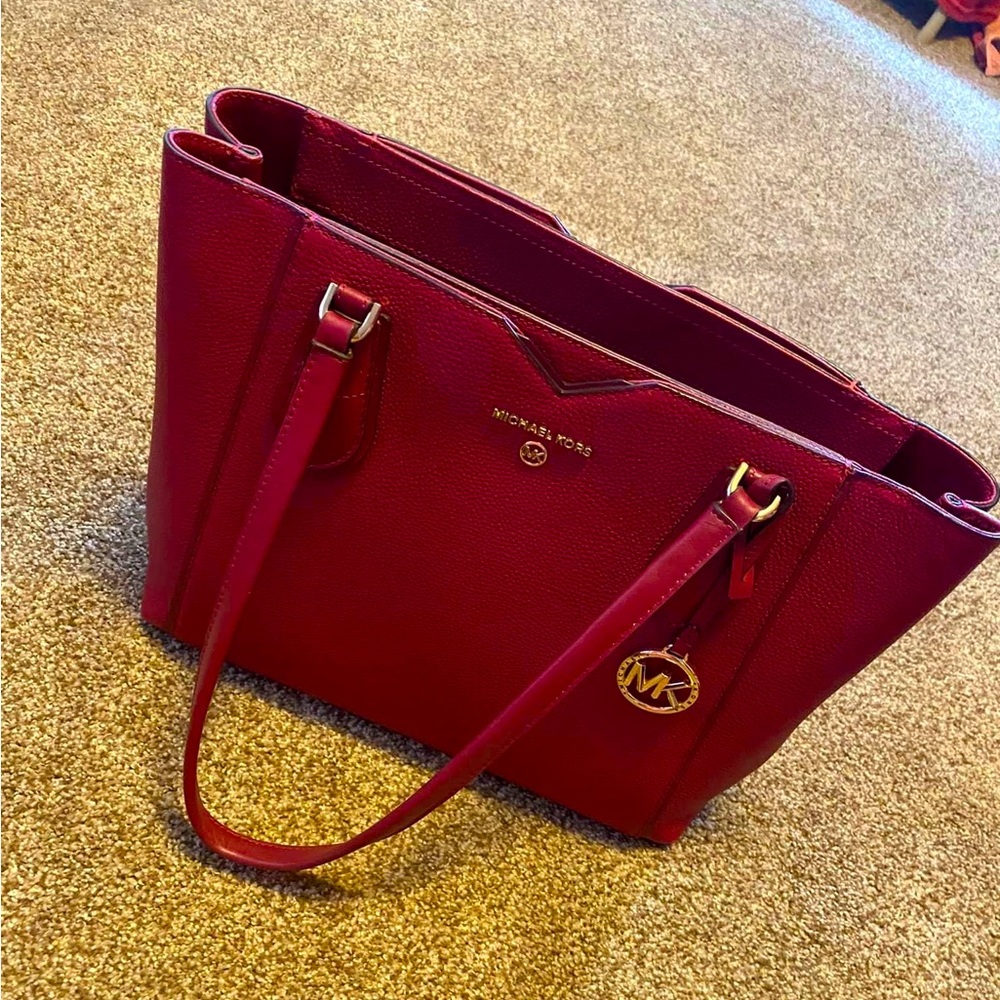 Michael Kors Mae Tote in color Berry